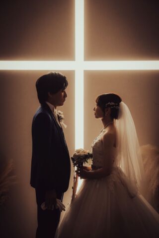 ドレスでスタジオ撮影