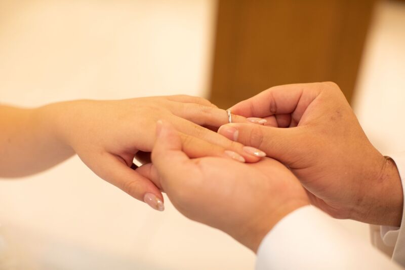指輪の交換