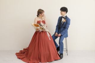 イサムモリタ　新作ドレス　テラコッタカラーでフォトウェディング