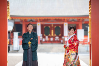 和装紅葉ロケ（藤崎宮）