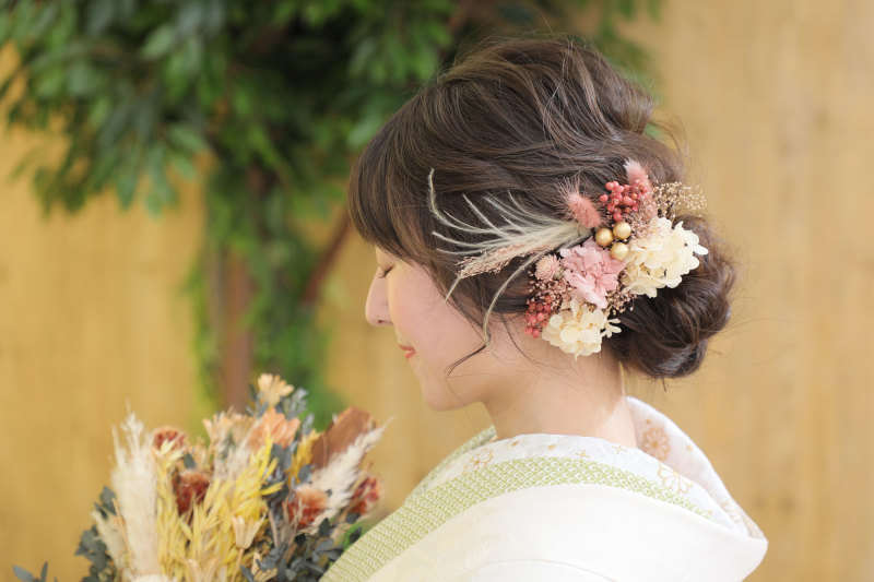 ドライフラワーでのアレンジ