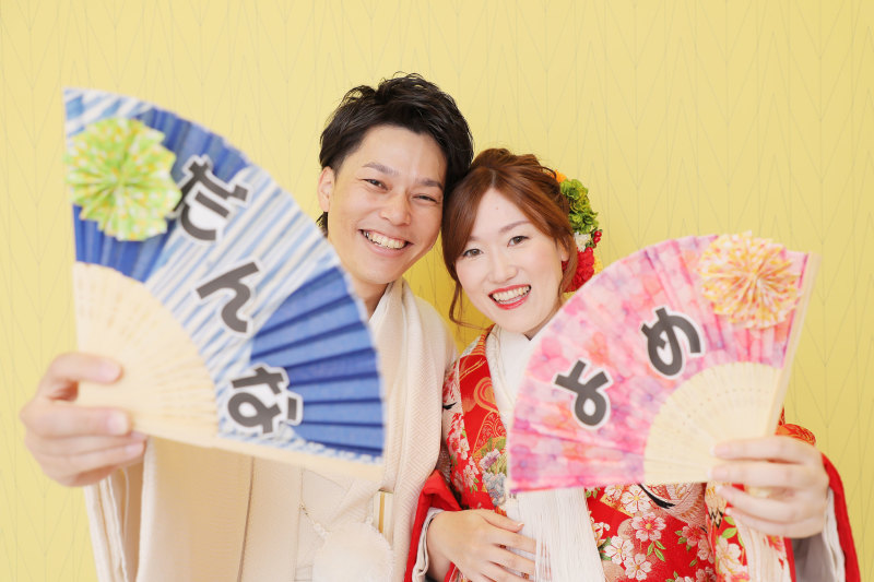 だんな・よめ扇子で。