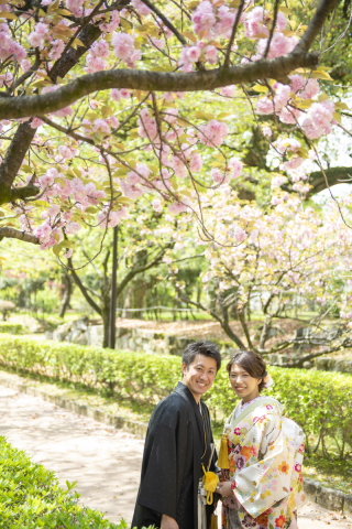 ワタベウェディング熊本フォトスタジオ_桜ロケ（熊本城・白川公園）