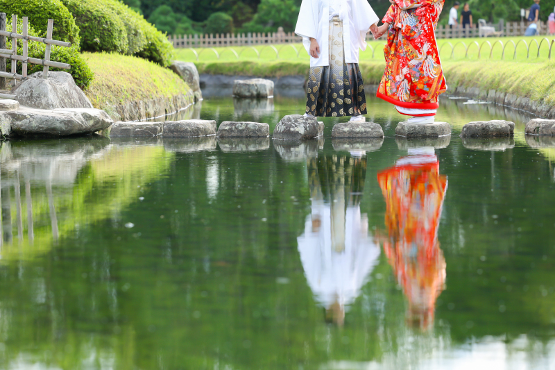 水にうつるお2人