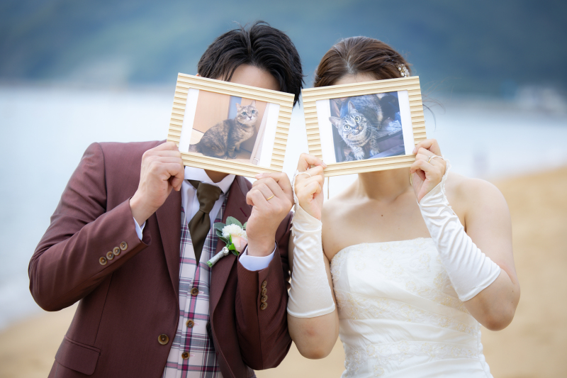 ペットの写真と一緒に