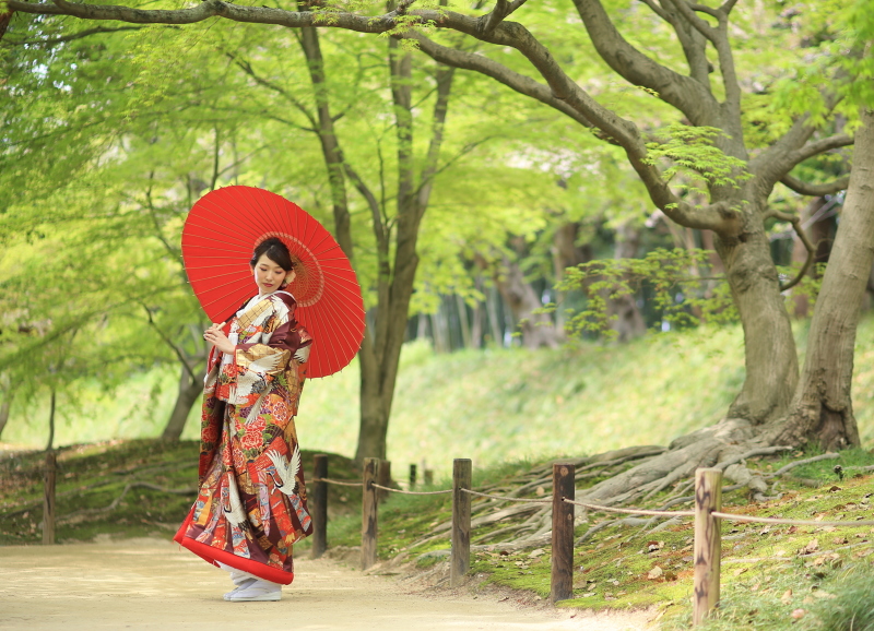 好みの着物とヘアメイク