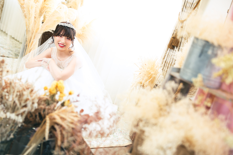 座ったショットも