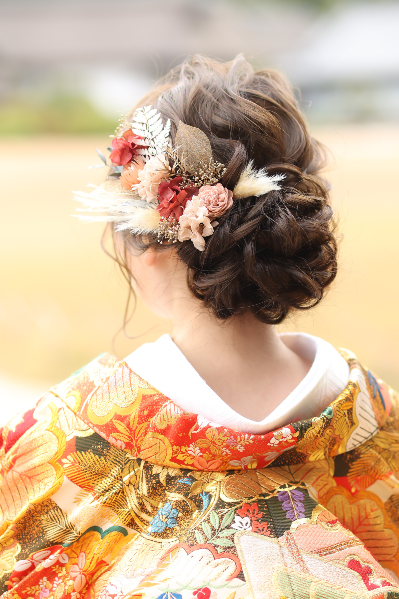 髪飾りもこだわって