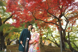 紅葉の映えるロケ撮影