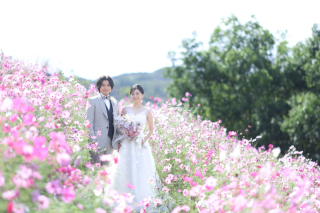 スタジオビュー岡山本店_ドイツの森&times;ドレスロケーション撮影