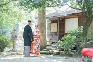 スタジオビュー岡山本店_【撮影風景】後楽園和装ロケーションフォト