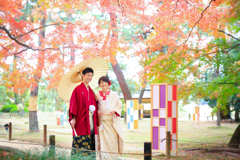 綺麗に染まった紅葉の中で…