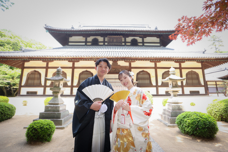 【曹源寺ロケーション】和装1点ロケ撮影 | 新郎新婦着付け・新婦ヘアメイク | 撮影データ120カット