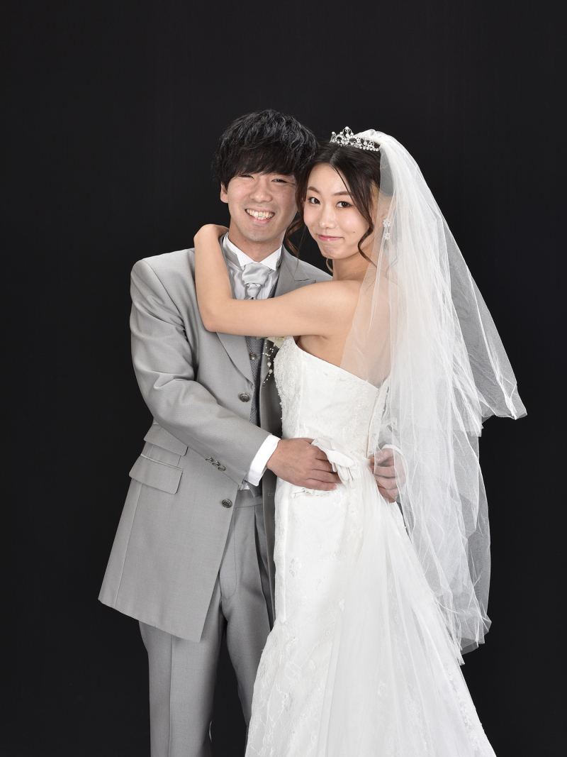 スタジオでのドレス撮影