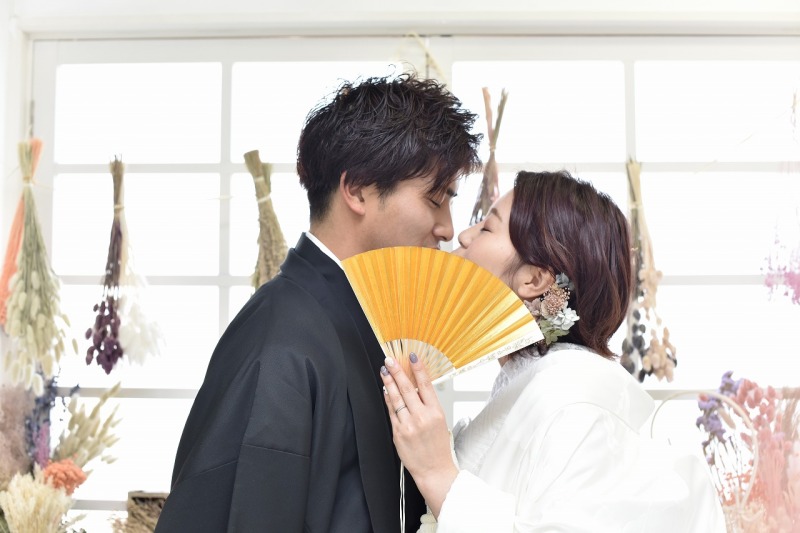 今人気のドライフラワーの背景で…♡