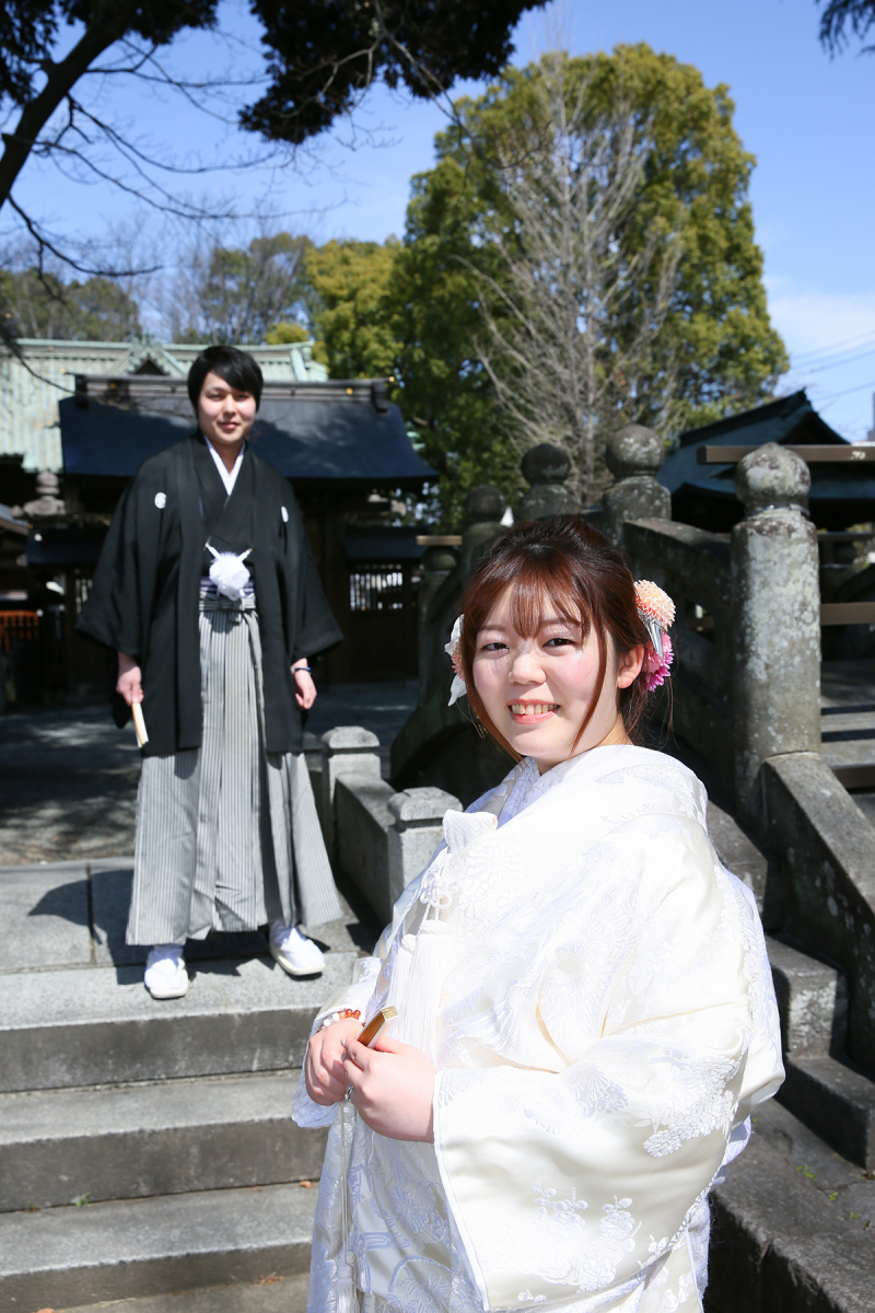 太鼓橋が和装を引き立てます!