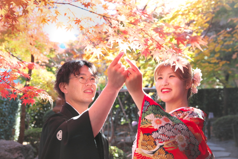 紅葉ロケーションで撮影した和装ウエディングムービー