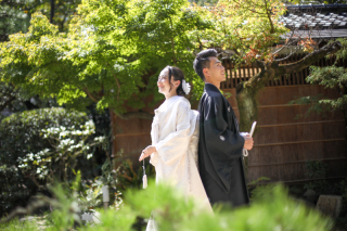 縮景園での白無垢撮影