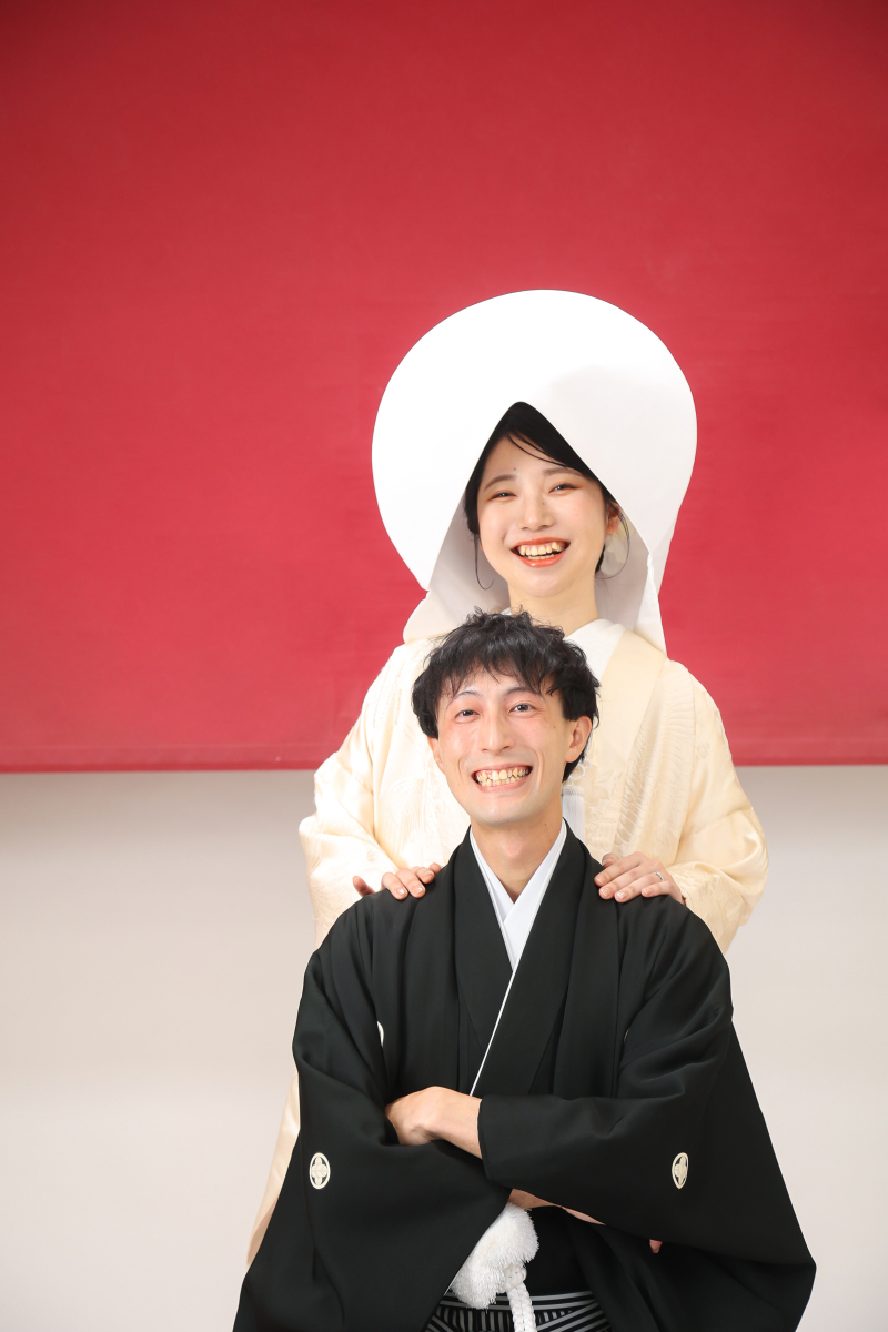 白無垢に綿帽子