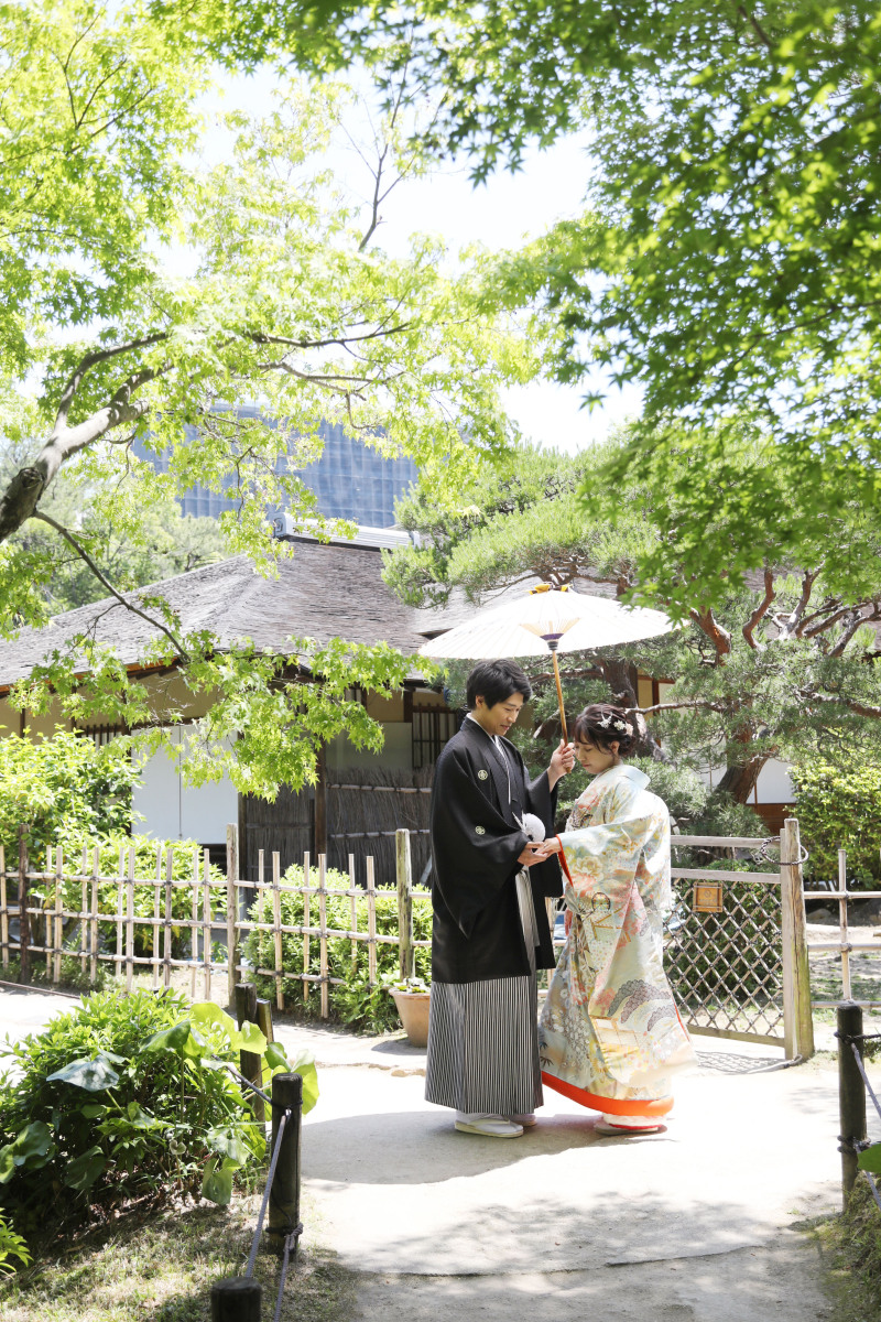 和装は縮景園で