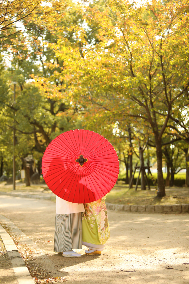 かさに隠れて♡