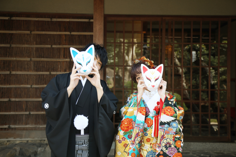 老舗料亭のお庭でフォトウェディング