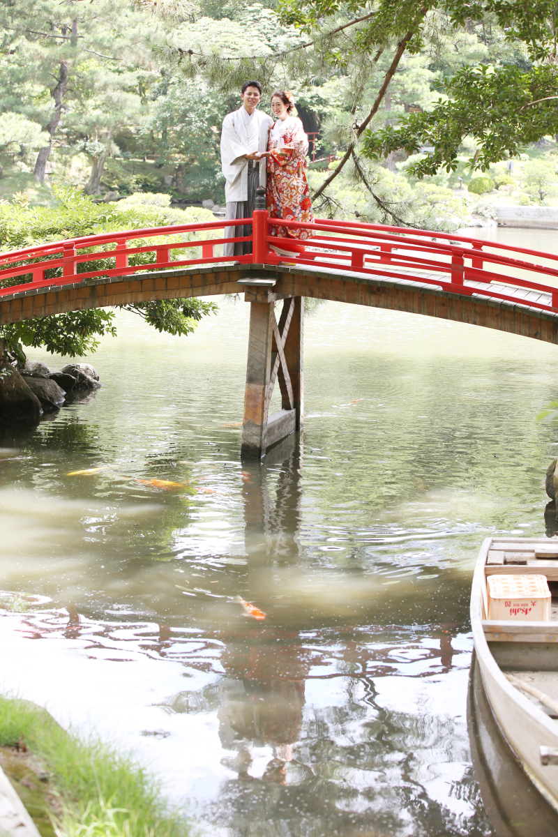 和装は縮景園で