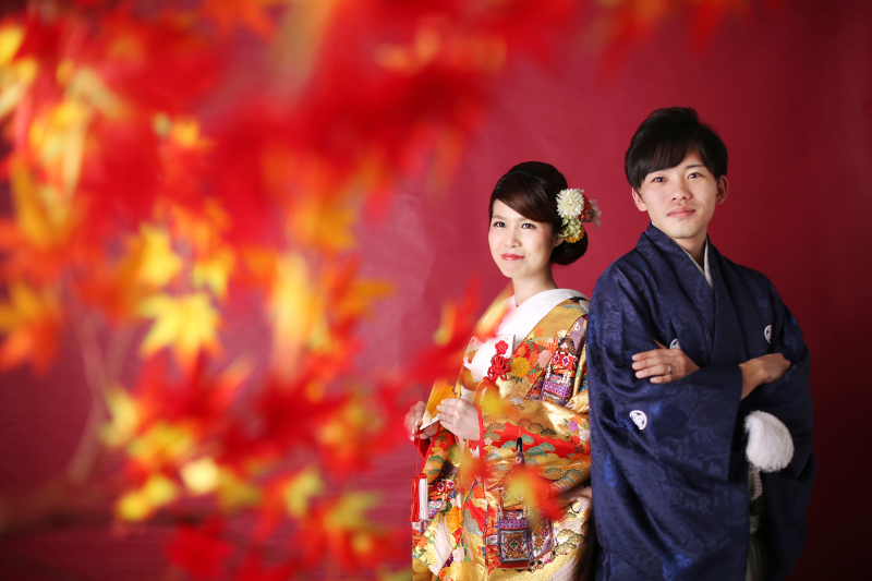 色打掛　×　紅葉　は相性抜群