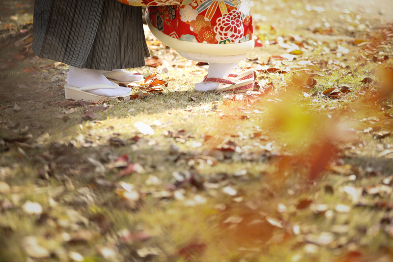 広島城で紅葉フォト