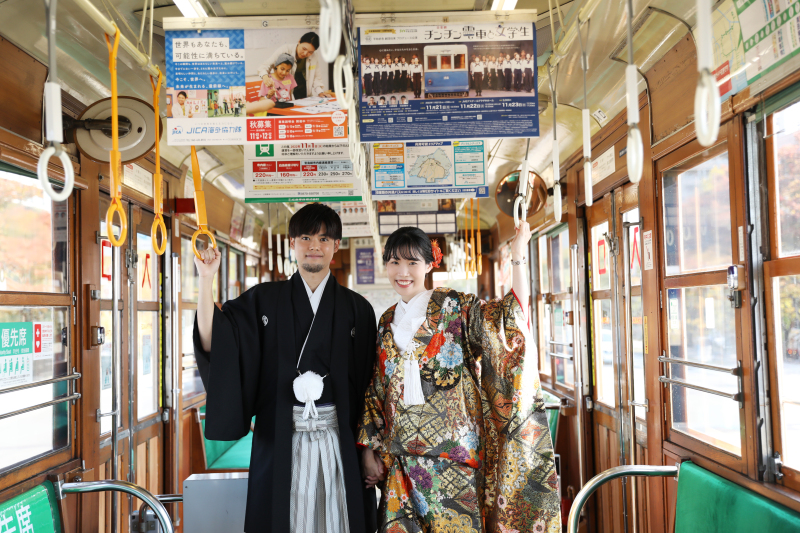 路面電車に乗ってフォトウェディング