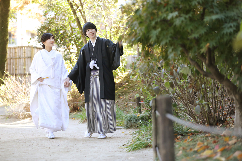 着物は縮景園で。