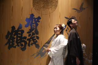 雪の中のフォトウェディング