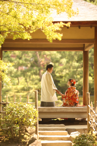 縮景園での撮影