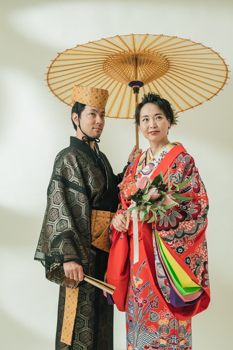 番傘を持ってハイポーズ♡