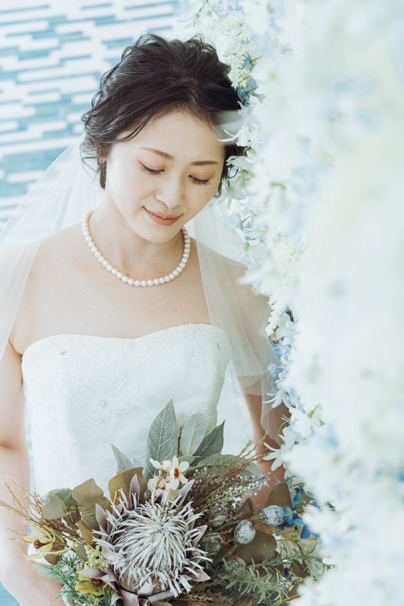 美しい花嫁さん1人ソロショットを撮影中です♡