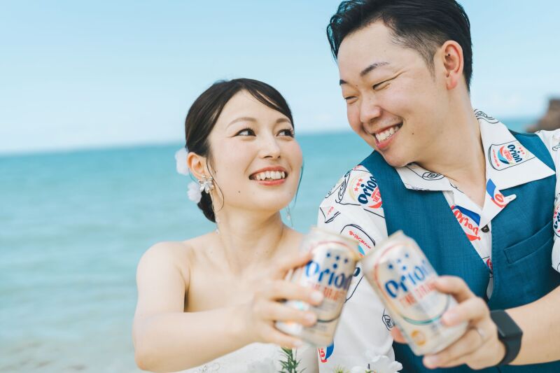 見つめ合って『かんぱ～い』