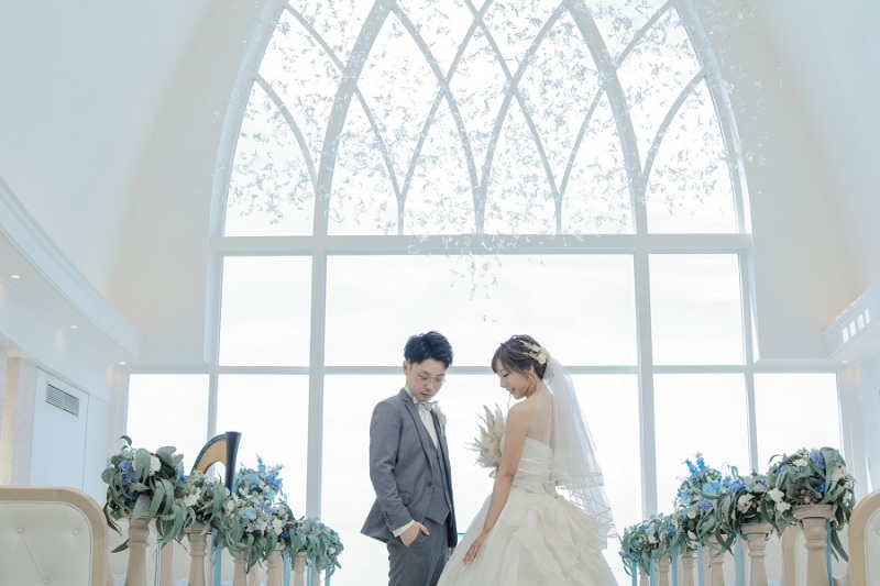 アクアグレイスチャペルにて撮影スタート☆