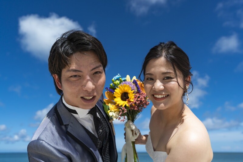 青いお空とお2人~~