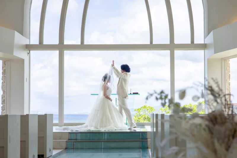 ベールアップで挙式風撮影