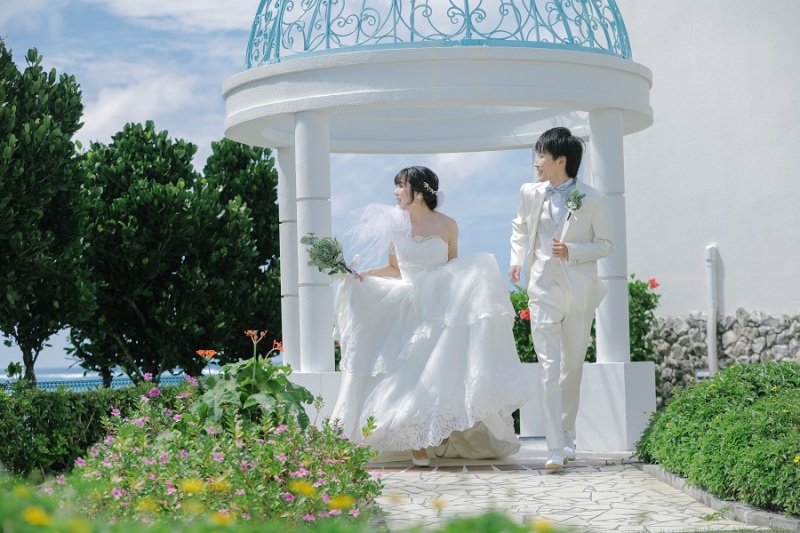 ガゼボにて撮影中☆