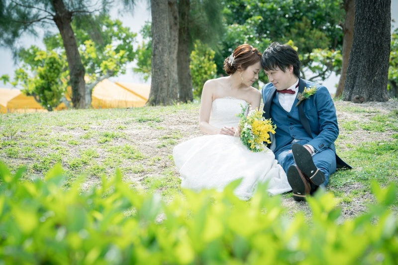 芝生の場所で座ってみました～♪