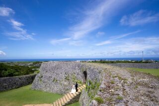 青空の下でのロケーション撮影＠座喜味城跡＆ビーチ