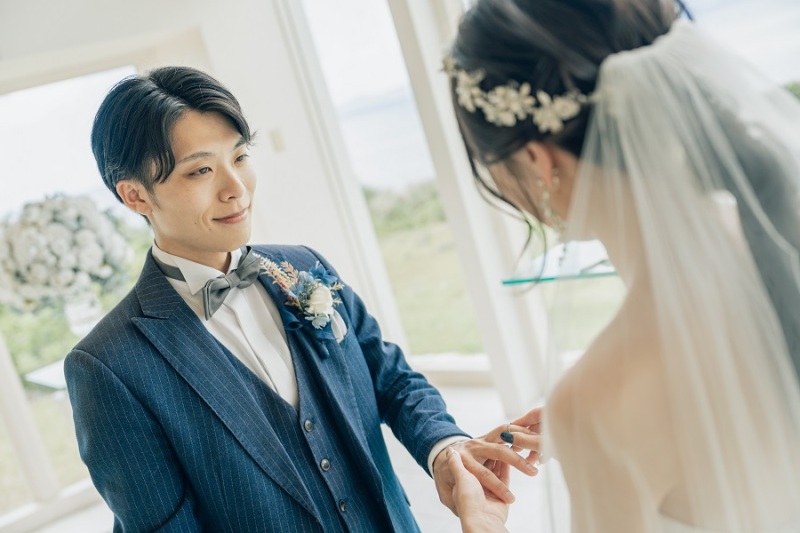 指輪交換シーンのお2人♡