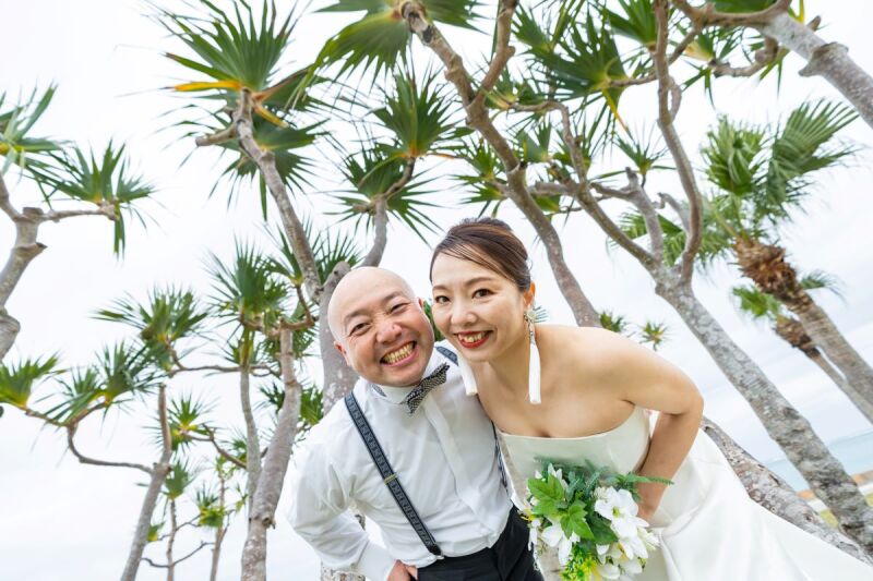 《ビーチ&私服アメリカンビレッジフォトツアー》お揃いの帽子がキュートなおふたり♡