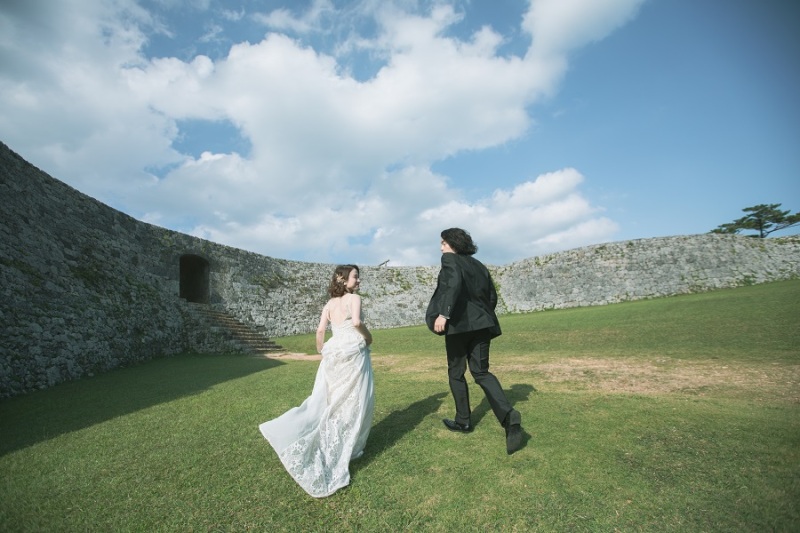 続いて、座喜味城跡での撮影スタート♡