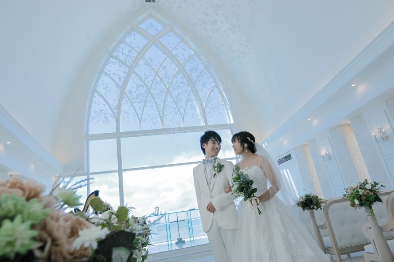 アクアグレイスチャペルにて撮影スタート☆