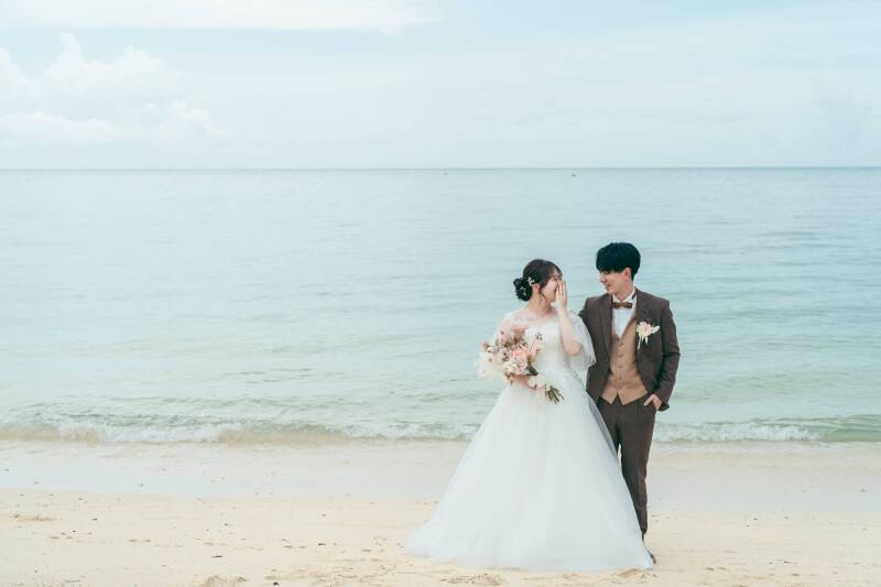 まずはビーチから撮影がスタート！