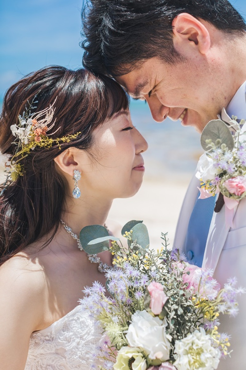たくさんのお花に囲まれた写真が出来上がりました
