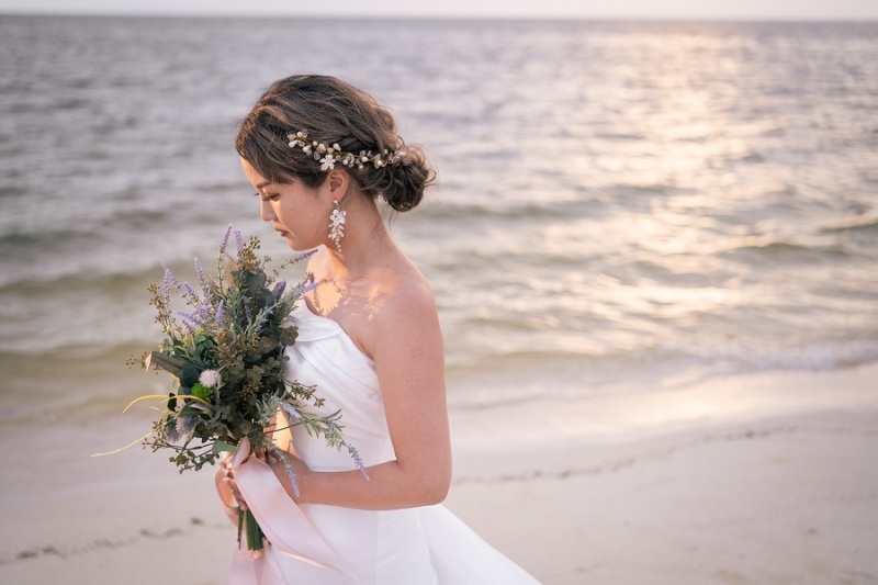 新婦様のソロショットを☆~髪飾りも見えるように~