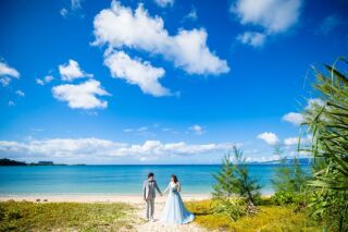 チャペルと青空ビーチ撮影